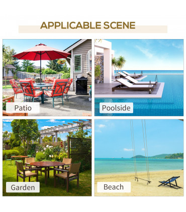 Metal 2.6m Round Curved Adjustable Parasol Off-White 255cm x 255cm x 240cm