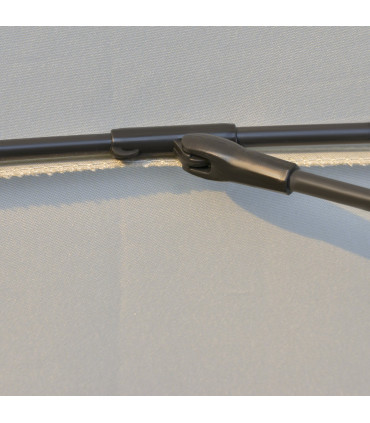 Metal 2.6m Round Curved Adjustable Parasol Off-White 255cm x 255cm x 240cm