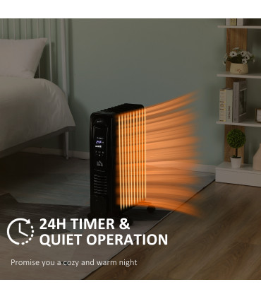 Black 2180W Digital Oil Filled Radiator