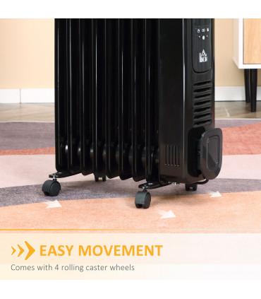 Black 2180W Digital Oil Filled Radiator