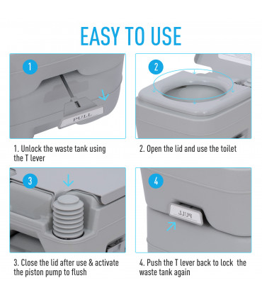 20L Camping Toilet Portable Travel WC Caravan Picnic Fishing Restroom Outsunny