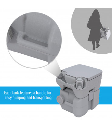 20L Camping Toilet Portable Travel WC Caravan Picnic Fishing Restroom Outsunny