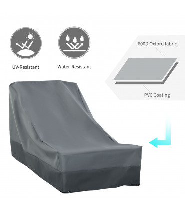Outdoor & Garden Furniture Cover Water Resistant Dark grey Light grey 200x86cm