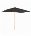 Wood Grey 2x3x2.5m Square Parasol Sun Shade Garden Outdoor Umbrella Canopy Teak