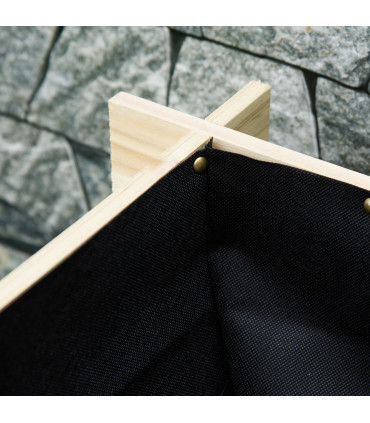 Garden Flower Box 3 Tier Raised 9 Grids Non-woven Fabric Natural Wood 117cm