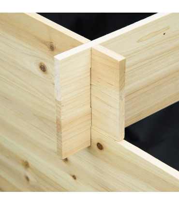 Garden Flower Box 3 Tier Raised 9 Grids Non-woven Fabric Natural Wood 117cm