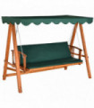 Wood Green 3 Seater Swing Chair Outdoor Hammock Bench Lounger Bed