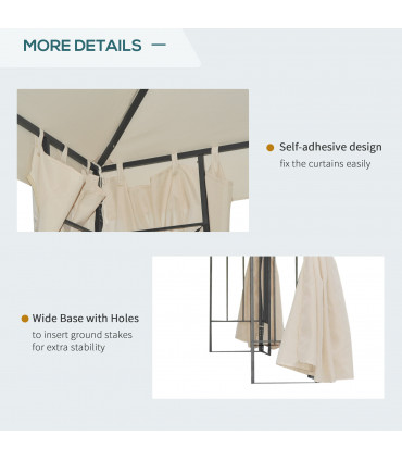 Garden Metal Gazebo Sun Shade Shelter Outdoor Party Tent Beige 295L x 295W (cm)