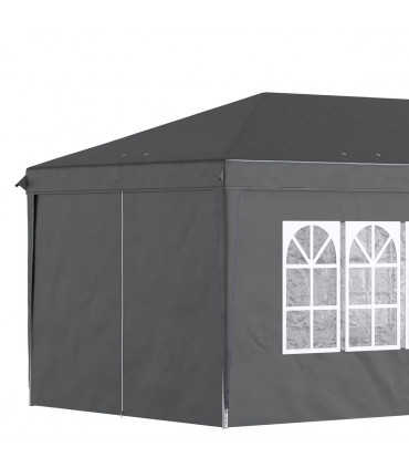 3 x 6m Pop Up Gazebo Height Adjustable Party Tent w/ Storage Bag Black