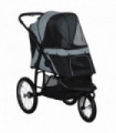 3 Wheel Pet Stroller, for Medium Small Dogs, Foldable Cat Pram - Grey