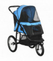 Pet Stroller - 3 Wheel, Medium Small Dogs, Foldable Cat Pram - Blue