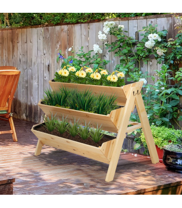 3-Tier Fir Wood Plant Stand