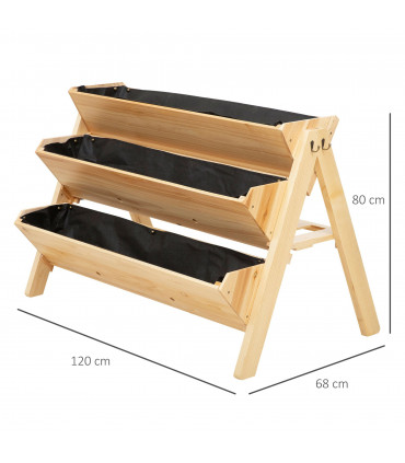 3-Tier Fir Wood Plant Stand