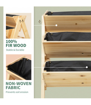 3-Tier Fir Wood Plant Stand