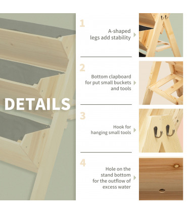 3-Tier Fir Wood Plant Stand