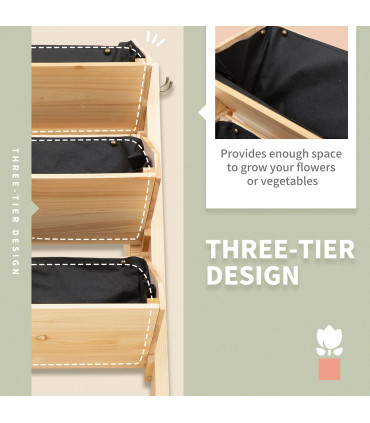3-Tier Fir Wood Plant Stand
