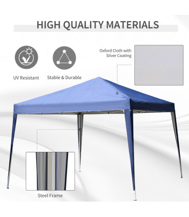 Gazebo Blue 3m x 3m x2.55m Garden Pop Up Marquee Party Tent Wedding Canopy