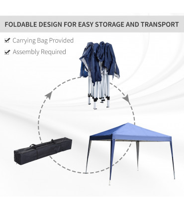 Gazebo Blue 3m x 3m x2.55m Garden Pop Up Marquee Party Tent Wedding Canopy