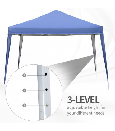 Gazebo Blue 3m x 3m x2.55m Garden Pop Up Marquee Party Tent Wedding Canopy