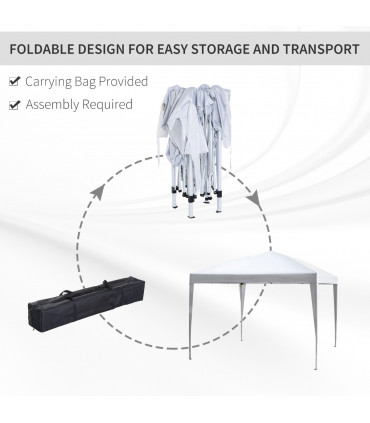 Garden Pop Up Gazebo Marquee Party Tent Wedding Canopy White 3m x 3m x2.55m