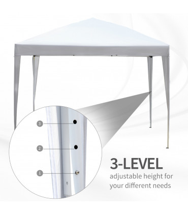 Garden Pop Up Gazebo Marquee Party Tent Wedding Canopy White 3m x 3m x2.55m