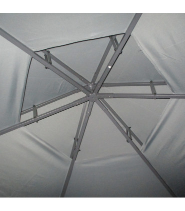 Gazebo Canopy 2 Tier Patio Shelter Steel 3x3m Grey Polyester 294x294x280H cm