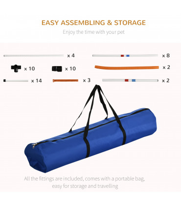 3-Piece Suit Portable Pet Agility Training Set for Dogs Obstacle Course