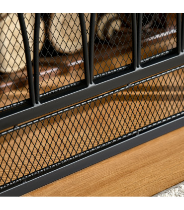 3-Panel Folding Fireplace Screen Metal Mesh Fire Spark Guard Black
