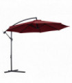 3m Garden Banana Parasol Cantilever Umbrella, Wine Red, Polyester, 295x245cm