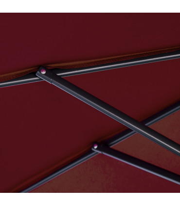 3m Garden Banana Parasol Cantilever Umbrella, Wine Red, Polyester, 295x245cm