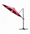Outdoor Cantilever Parasol Red Polyester 2.96m x 2.96m x 2.4m Solar Lights Base