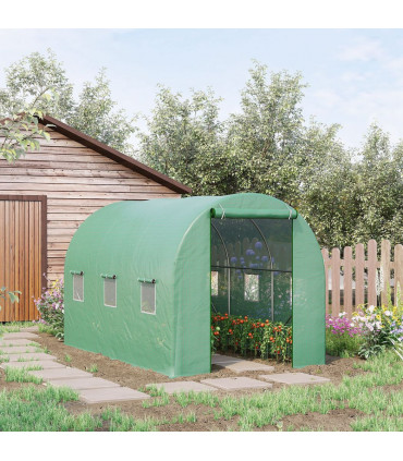 Polytunnel Greenhouse PE Cover Green 3.5L x 2W x 2H m Walk-in Tunnel Greenhouse