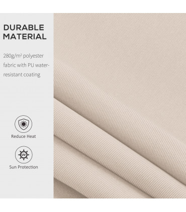 Awning 3.5x2.5m Manual Beige Polyester Window Door Sun Shade w/ Handle