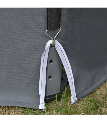 Grey Polyester 3.2m Pop Up Gazebo Hexagonal Canopy Tent w/Sidewalls - Outdoor