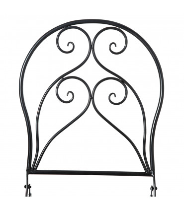 Garden Bistro Set Black Metal Ceramic 60cmx60cmx71cm 3PC Mosaic Tile Top