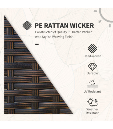 3Pc Rattan Bistro Set Beige PE Wicker Rattan 63cmx57cmx76cm Garden Patio Sofa