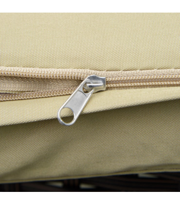 3Pc Rattan Bistro Set Beige PE Wicker Rattan 63cmx57cmx76cm Garden Patio Sofa