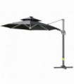 Aluminium Dark Grey 3m Cantilever Parasol Solar Lights Power Bank 360� Spin