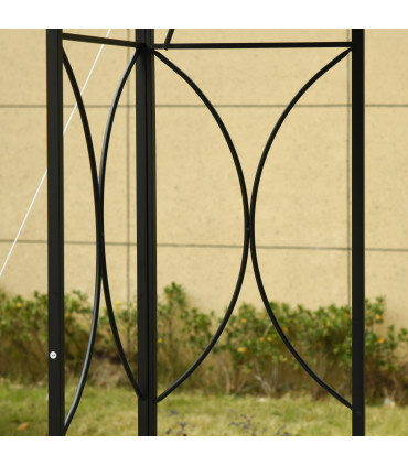 Metal Grey 295cm x 295cm Gazebo with Double Roof Design for Backyard Garden