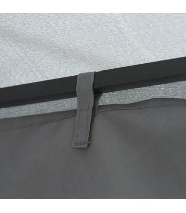 Metal Grey 295cm x 295cm Gazebo with Double Roof Design for Backyard Garden