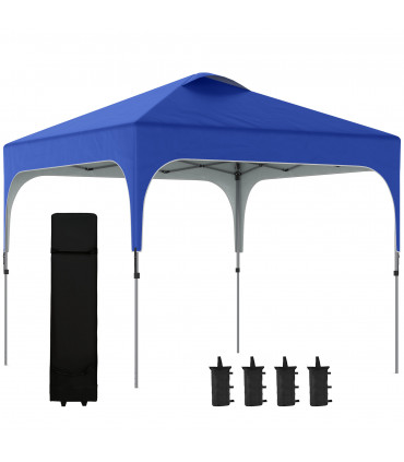 Pop Up Gazebo Blue UV50+ fabric 305cm x 305cm x 290cm 3x3M Foldable Carry Bag