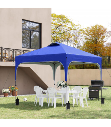 Pop Up Gazebo Blue UV50+ fabric 305cm x 305cm x 290cm 3x3M Foldable Carry Bag