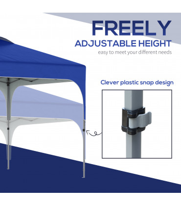 Pop Up Gazebo Blue UV50+ fabric 305cm x 305cm x 290cm 3x3M Foldable Carry Bag