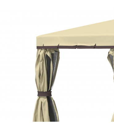 3x3m Patio Gazebo Water Repellent Roof, Mosquito Net Aluminium Beige