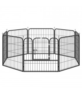 Steel and metal Black 158L x 79W x 79H cm Pet Playpen Dog Rabbit Puppy Cage