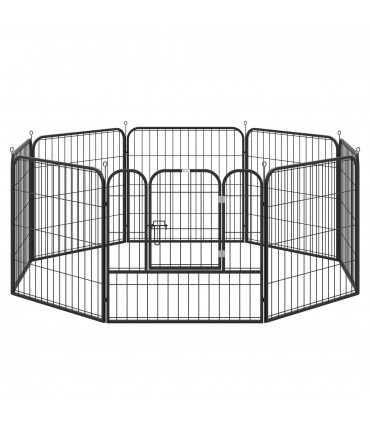 Steel and metal Black 158L x 79W x 79H cm Pet Playpen Dog Rabbit Puppy Cage