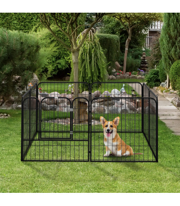 Steel and metal Black 158L x 79W x 79H cm Pet Playpen Dog Rabbit Puppy Cage