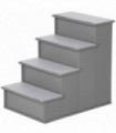 4 Step Wooden Dog Steps Pet Stairs Cat Ladder for Bed Couch, Grey Pawhut