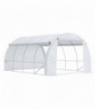 Greenhouse Polytunnel White Galvanised Steel PE 3.9m x 3m x 2 m Walk-in