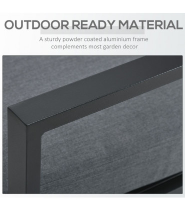 Aluminium Grey Fire Pit Table 85W x 85D x 68H cm 4 Seater Garden Furniture Set